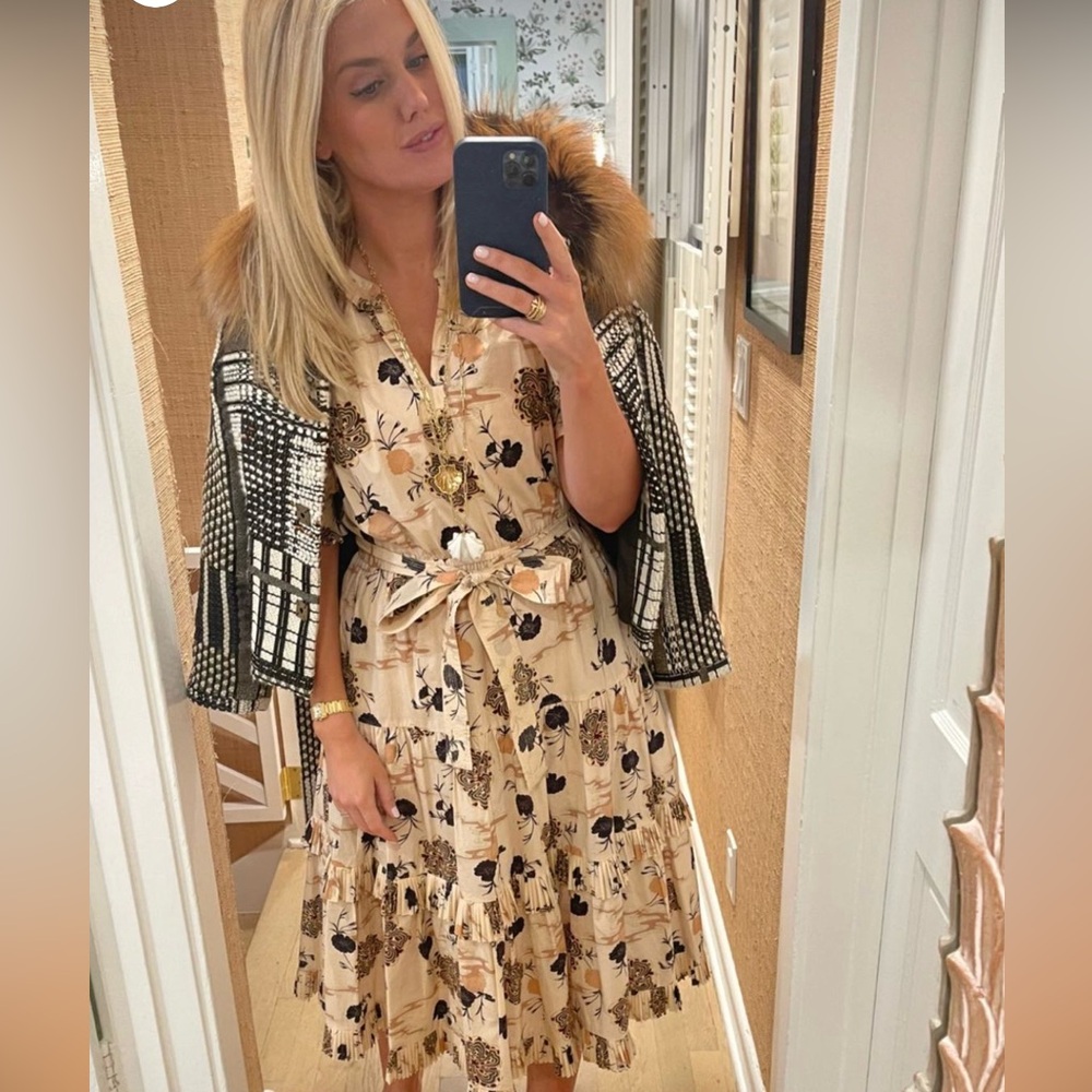 Ulla Johnson Midi Lune Floral Tiered Dress